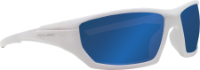BANDIT III SAFETY GLASSES ACCUSED WHITE FRAME WITH BLUE MIRROR LENS